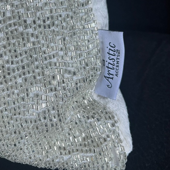 Artistic Accents Shimmering Beaded Lumbar Pillow 12”x20” Throw pillow - Picture 2 of 9